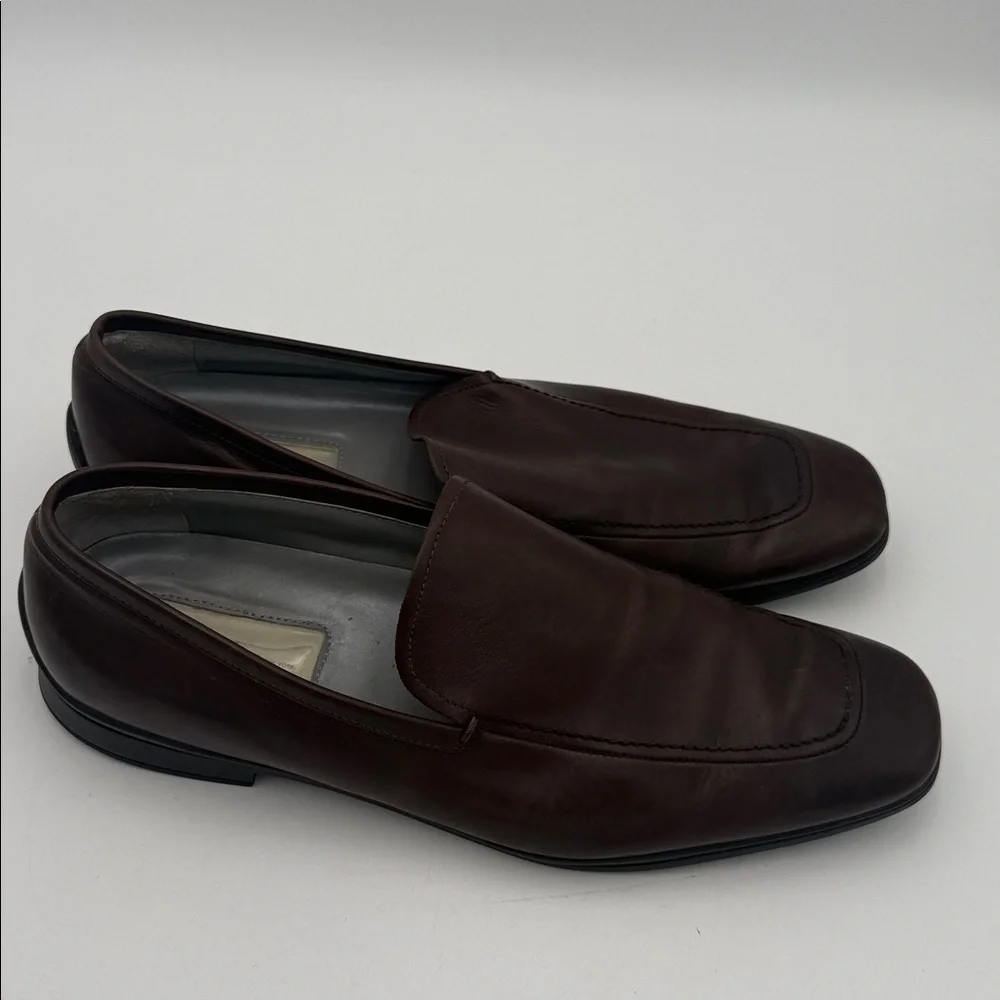 Kenneth Cole Dark Brown Leather Slip-On Loafers men 13M casual office retro Y2K